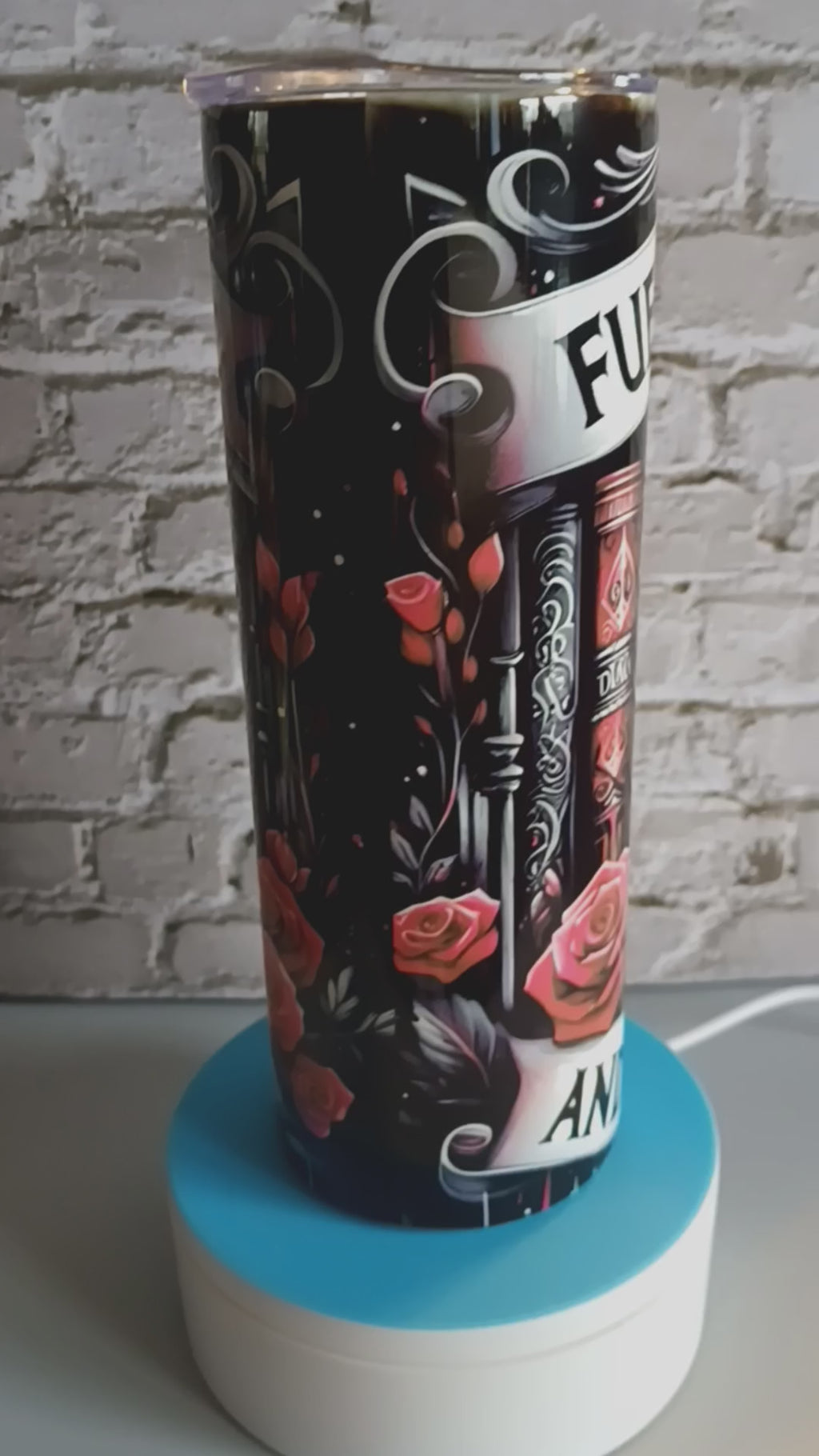 Fueled by Coffee and Dark Romance, Book Lover Gift- Stainless steel insulated coffee cup - smut reader mug