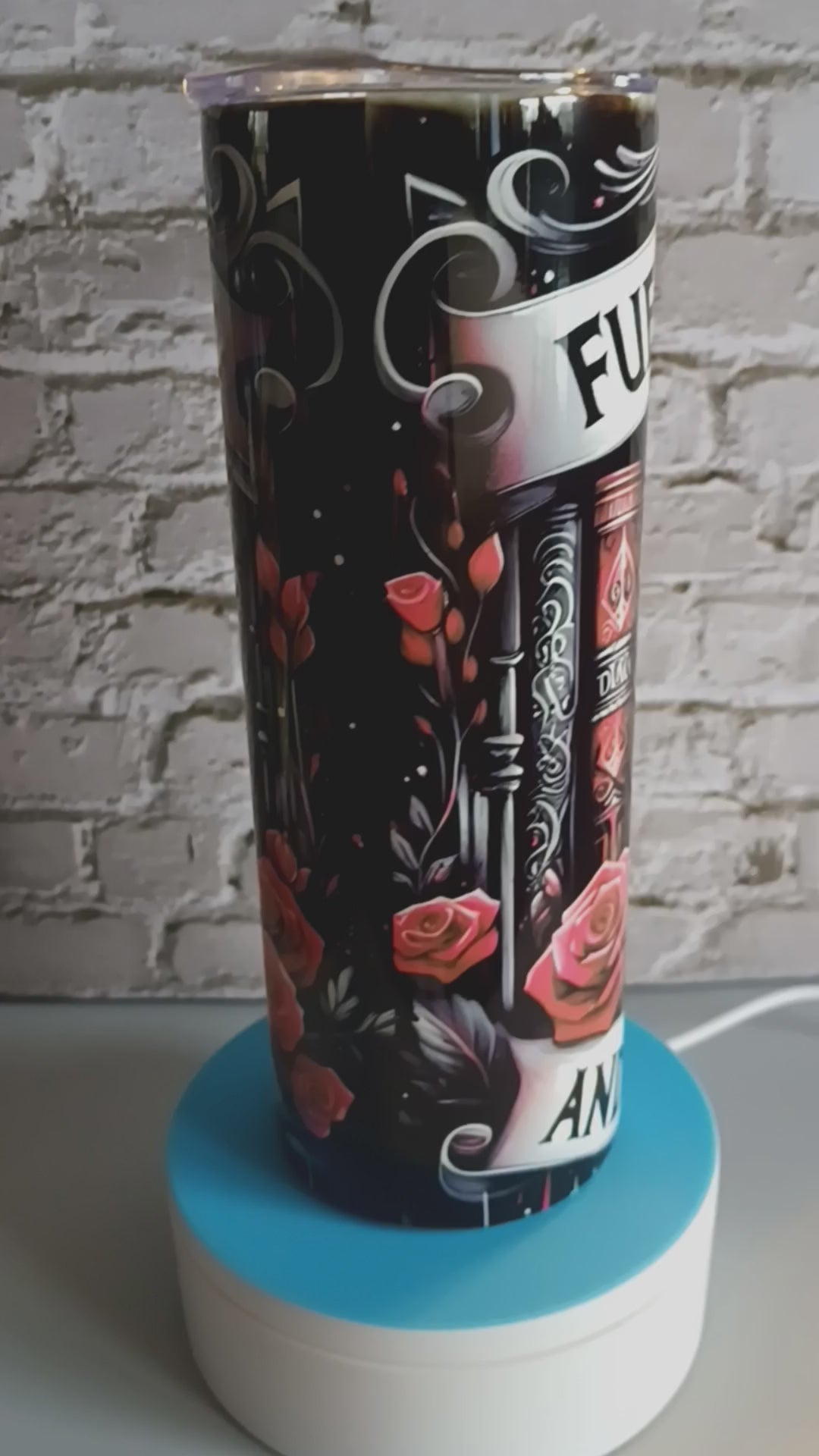 Fueled by Coffee and Dark Romance, Book Lover Gift- Stainless steel insulated coffee cup - smut reader mug