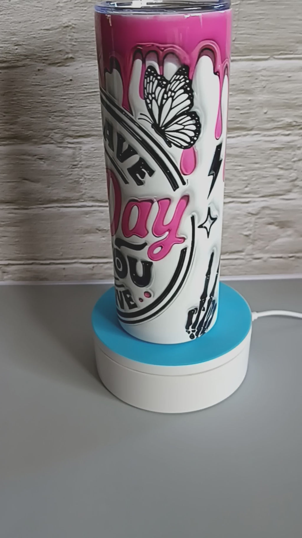 Have the day you deserve 20 oz stainless steel tumbler - funny inspirational travel mug with lid and straw