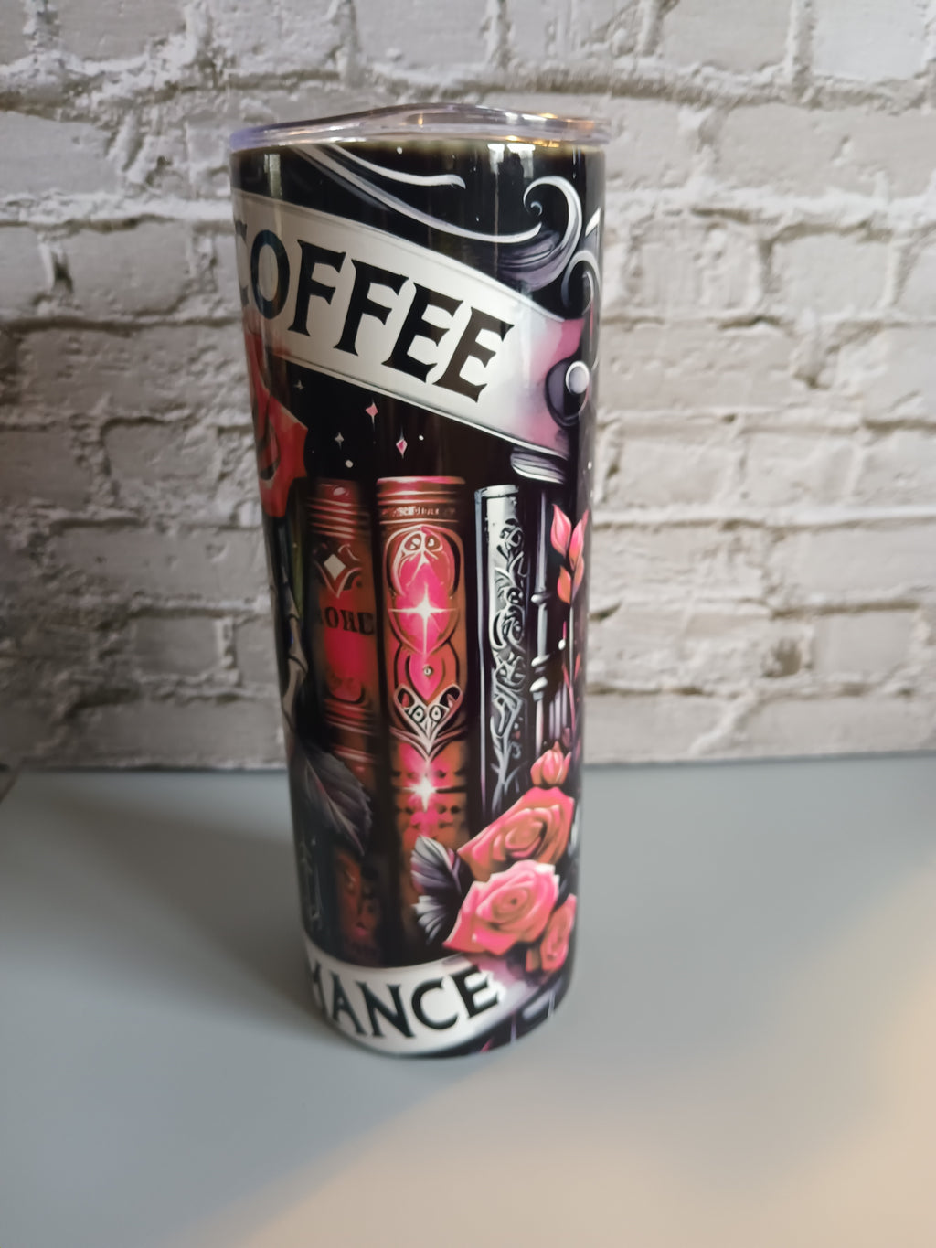 Fueled by Coffee and Dark Romance, Book Lover Gift- Stainless steel insulated coffee cup - smut reader mug