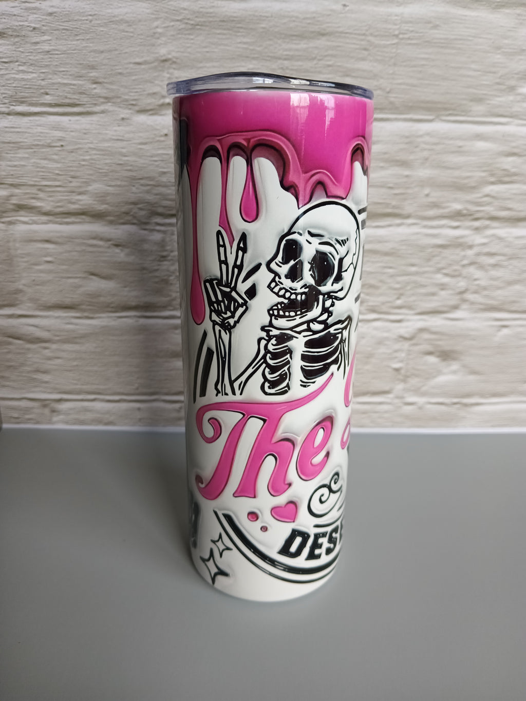 Have the day you deserve 20 oz stainless steel tumbler - funny inspirational travel mug with lid and straw