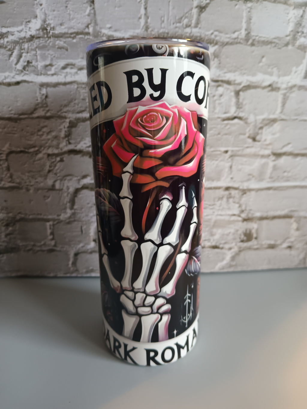 Fueled by Coffee and Dark Romance, Book Lover Gift- Stainless steel insulated coffee cup - smut reader mug